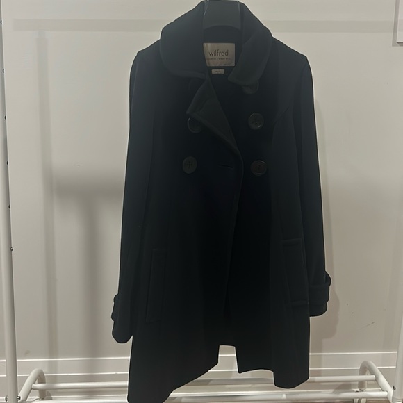 Black Aritzia cashmere/virgin wool peacoat. Used, good condition. Size - small - Picture 1 of 2